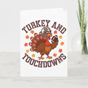 Thanksgiving Turkey And Touchdowns Footll Player Card