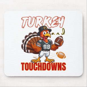 Thanksgiving Turkey And Touchdowns Funny Footll Lo Mouse Pad