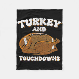 Thanksgiving Turkey And Touchdowns Men Boys Footba Fleece Blanket