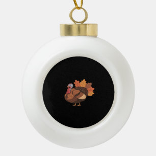 Thanksgiving Turkey – Autumn Holiday Classic Class Ceramic Ball Christmas Ornament