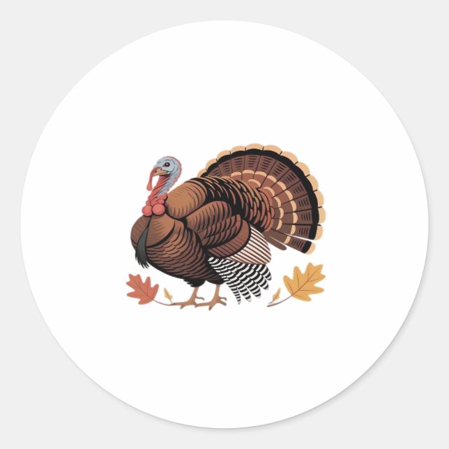 Thanksgiving Turkey – Autumn Holiday Classic Class Classic Round Sticker (Front)