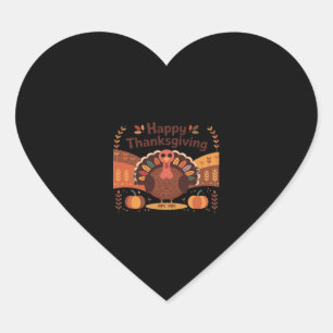 Thanksgiving Turkey – Autumn Holiday Classic Class Heart Sticker
