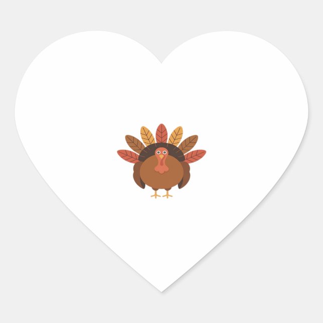 Thanksgiving Turkey – Autumn Holiday Classic Class Heart Sticker (Front)
