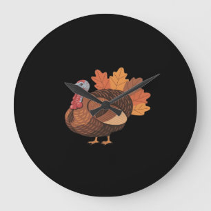 Thanksgiving Turkey – Autumn Holiday Classic Class Large Clock