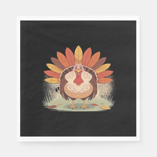 Thanksgiving Turkey – Autumn Holiday Classic Class Napkin (Front)