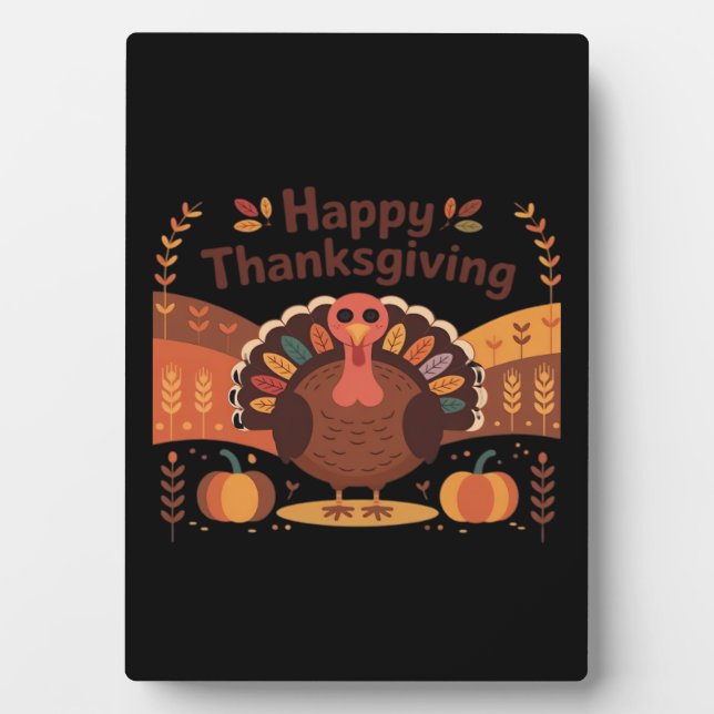 Thanksgiving Turkey – Autumn Holiday Classic Class Plaque (Front)