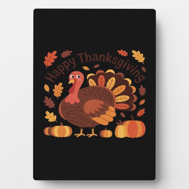Thanksgiving Turkey – Autumn Holiday Classic Overs Plaque (Front)