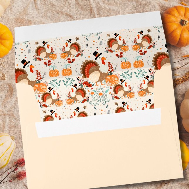 Thanksgiving Turkey Autumn Pattern Envelope (Creator Uploaded)