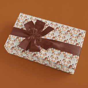 Thanksgiving Turkey Autumn Pattern Wrapping Paper