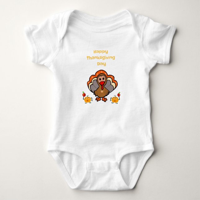 Thanksgiving turkey baby bodysuit (Front)