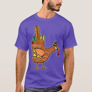 Thanksgiving Turkey Bird Middle Finger T-Shirt