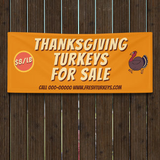 Thanksgiving Turkey Birds For Sale Business Banner
