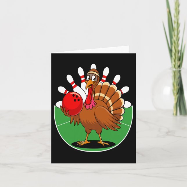 Thanksgiving Turkey Bowling Pin Matching Team 2  Card (Front)