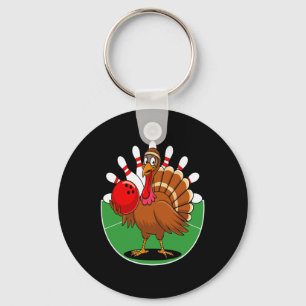 Thanksgiving Turkey Bowling Pin Matching Team 2 Key Ring