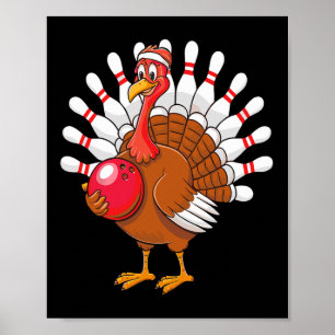 Thanksgiving Turkey Bowling Pin Matching Team Poster