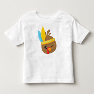 Thanksgiving Turkey, Brown Turkey, Feathers Toddler T-Shirt