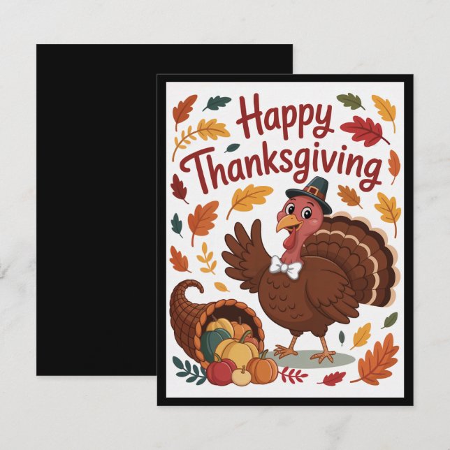 Thanksgiving Turkey Card (Front/Back)
