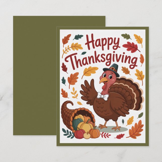Thanksgiving Turkey Card (Front/Back)