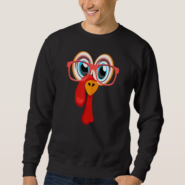 Thanksgiving Turkey Colour Glasses Boys & Girls 1 Sweatshirt (Front)