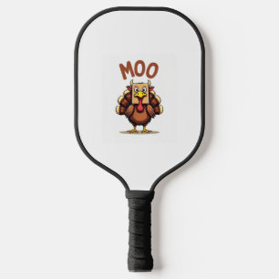 Thanksgiving Turkey cow moo Funny Men Women Thanks Pickleball Paddle
