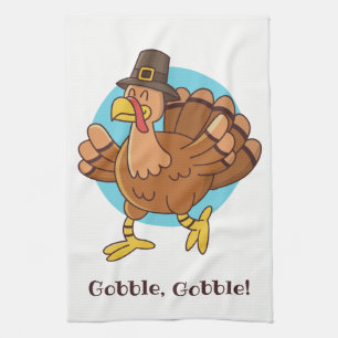 Thanksgiving Turkey custom text kitchen towel