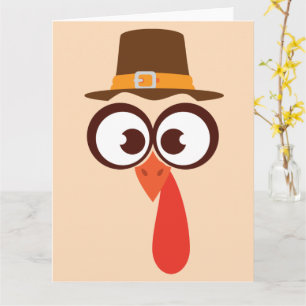 Thanksgiving Turkey Cute Funny Silly Face Cartoon Card