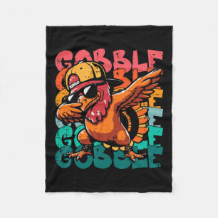 Thanksgiving Turkey Dab Gobble Funny Toddler Boys Fleece Blanket