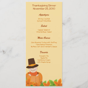 Thanksgiving Turkey Day Customised Menu Invitation