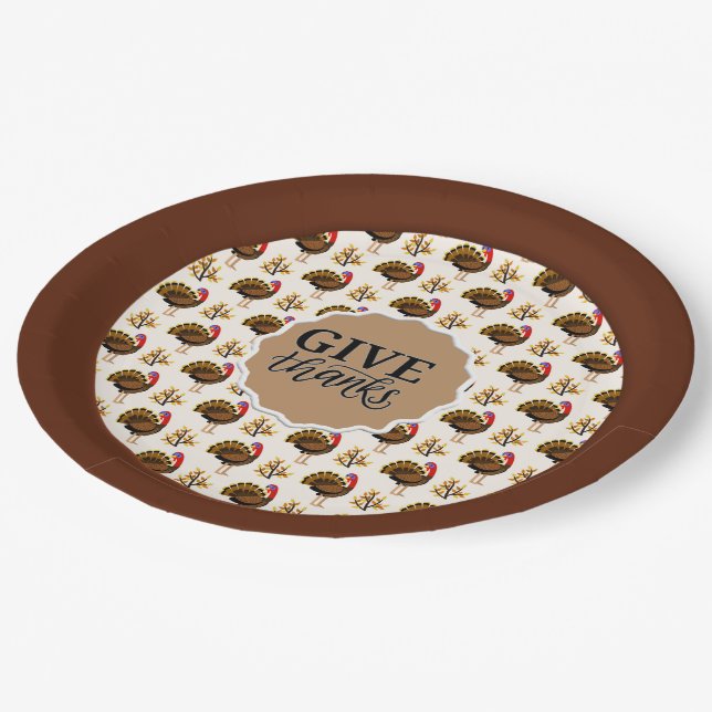 Thanksgiving Turkey Dinner   Paper Plate (Angled)