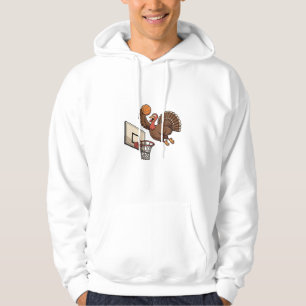 Thanksgiving Turkey Dunking Basketball Funny Hoodie