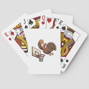 Thanksgiving Turkey Dunking Basketball Funny Playing Cards