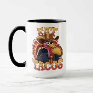 Thanksgiving Turkey Eat Tacos Funny Mexican Mug