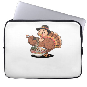 thanksgiving turkey eats ramen Oversized T-Shirt Laptop Sleeve