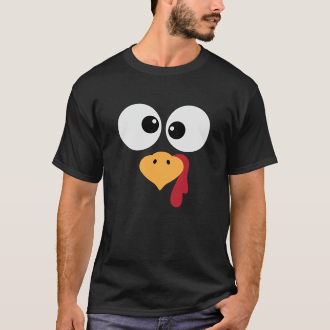 Thanksgiving Turkey Face Costume Swea T-Shirt (Front)