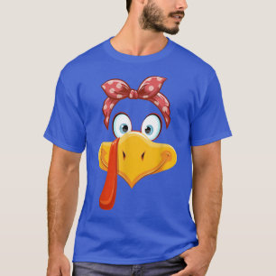 Thanksgiving Turkey Face Cute Girl T-Shirt Copy