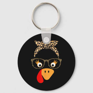 Thanksgiving Turkey Face Leopard Gles For Women Gi Key Ring