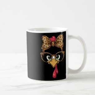 Thanksgiving Turkey Face Leopard Gles Women Girls Coffee Mug