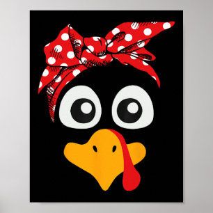 Thanksgiving Turkey Face Leopard Print Gles Women