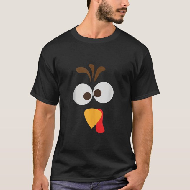 Thanksgiving Turkey Face Matching Family Costume C T-Shirt (Front)