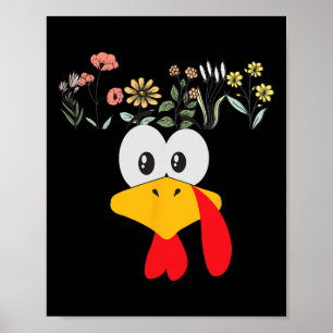 Thanksgiving Turkey Face Matching Family Costume F Poster