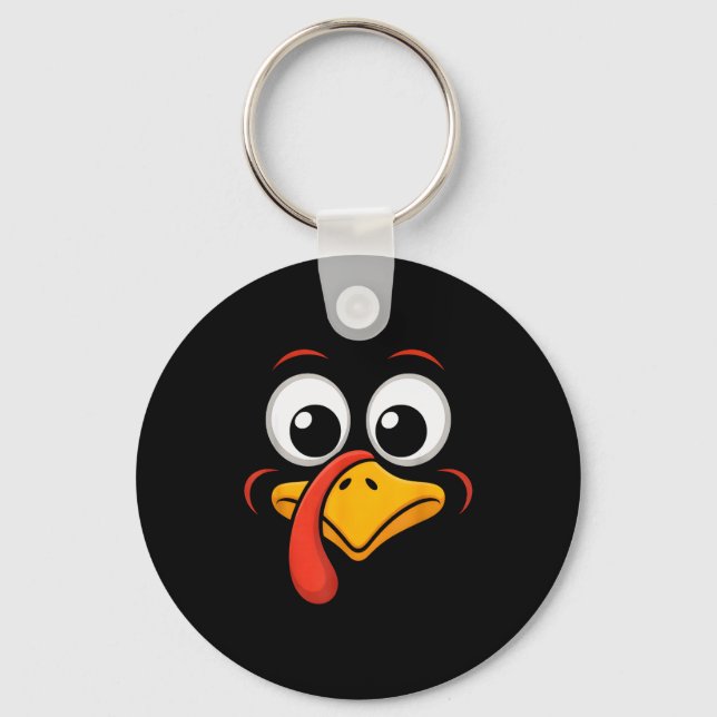 Thanksgiving Turkey Face Matching Family Costume G Key Ring (Front)