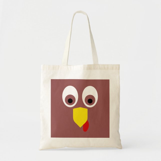 Thanksgiving Turkey Face Tote Bag (Front)