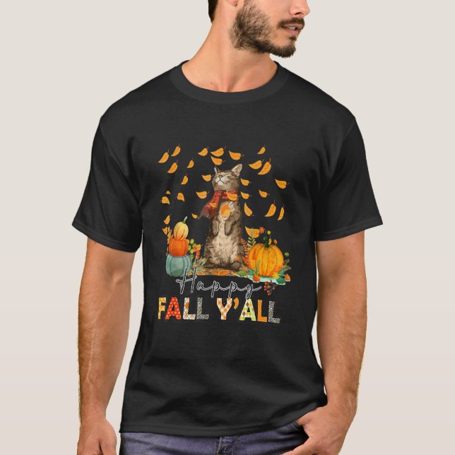 Thanksgiving Turkey Fake Cat Meow  Cat Thanksgivin T-Shirt (Front)