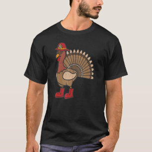 Thanksgiving Turkey Firefighter Matching Family Co T-Shirt