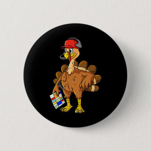 Thanksgiving Turkey Football Coach Fun Boys Kids T 6 Cm Round Badge
