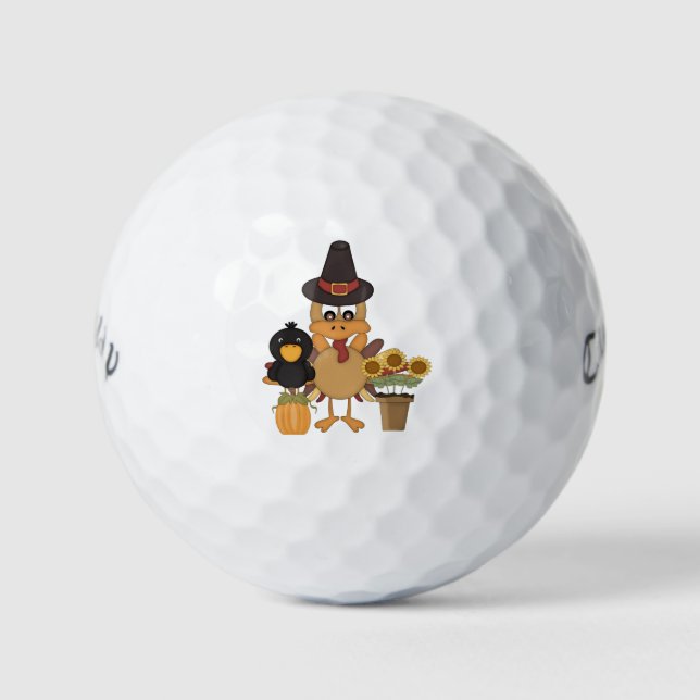 Thanksgiving Turkey Friends   Golf Balls (Front)
