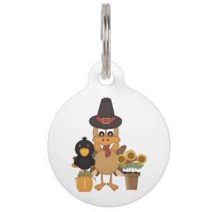Thanksgiving Turkey Friends Pet Tag