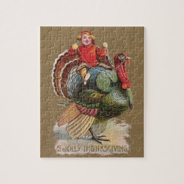Thanksgiving Turkey Funny Children Jigsaw Puzzle (Vertical)