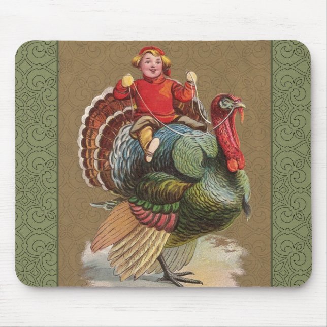 Thanksgiving Turkey Funny Children Mouse Pad (Front)