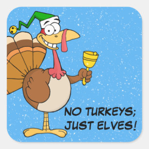 Thanksgiving Turkey Funny Disguise for Christmas Square Sticker